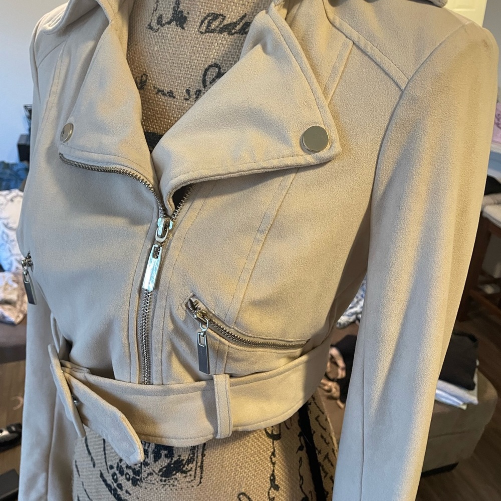 Crop faux suede jacket BEBE